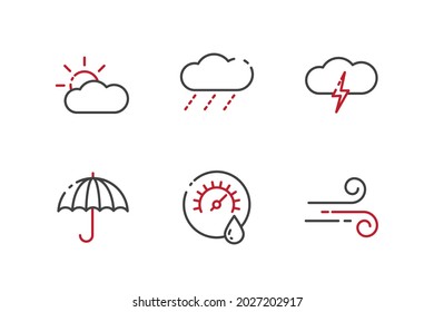 weather set icon, isolated weather set sign icon, vector illustration