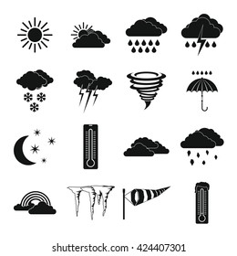 Weather set icons, simple style