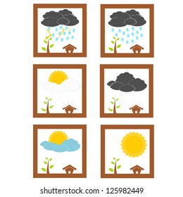 Weather set of nature season illustration