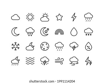 Weather Set Outline Icon Set