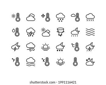 Weather Set Outline Icon Set