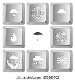 Weather set. Vector set computer keys.