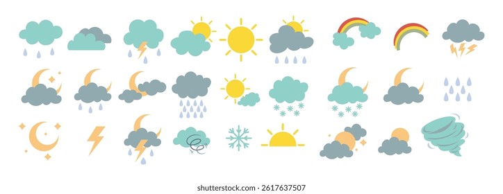 Weather set vector illustration background