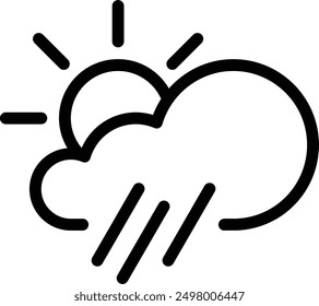Clima, ducha plana icono de Vector negro.