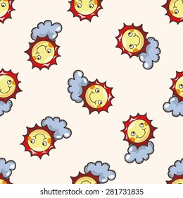 weather sign , cartoon seamless pattern background