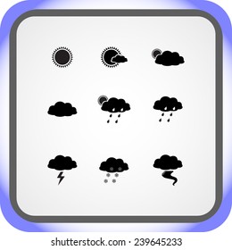 Weather sign icons, vector illustration. Flat design style