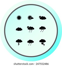 Weather sign icons, vector illustration. Flat design style
