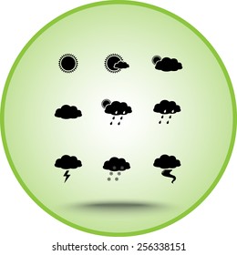 Weather sign icons, vector illustration. Flat design style