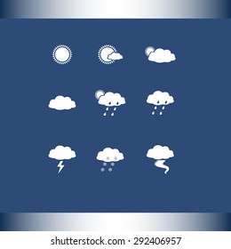 Weather sign icons, vector illustration. Flat design style