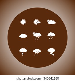 Weather sign icons, vector illustration. Flat design style