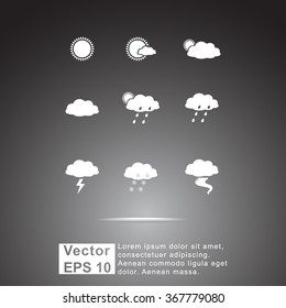 Weather sign icons, vector illustration. Flat design style