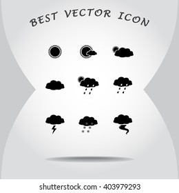 Weather sign icons, vector illustration. Flat design style