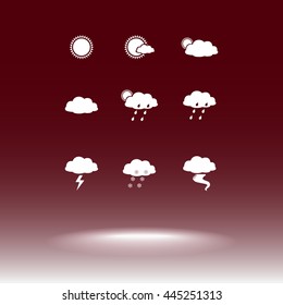 Weather sign icons, vector illustration. Flat design style