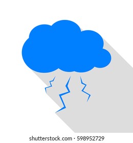 Weather sign illustration. Vector. Azure icon with flat style shadow path on white background.