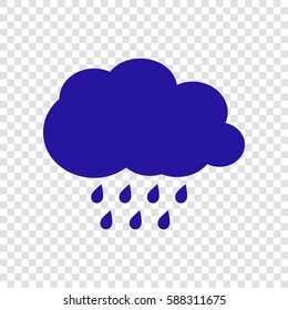 Weather sign illustration. Vector. Blue icon on transparent background.