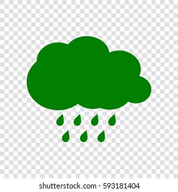 Weather sign illustration. Vector. Dark green icon on transparent background.