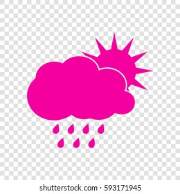 Weather sign illustration. Vector. Magenta icon on transparent background.