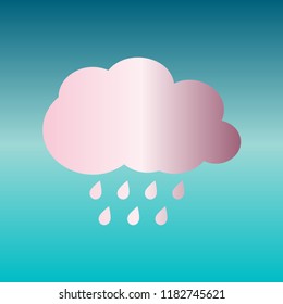 Weather sign illustration. Vector. Pink bronze gradient icon at turquoise gradient background.