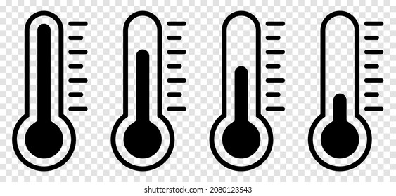 Weather Sign. Temperature icon set. Can use for web and mobile app design. Vector icons isolated on transparent background