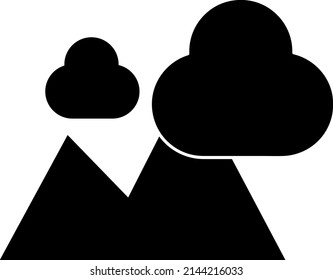 Weather signal mountain or hill cloudy sign icon on white background..eps
