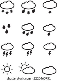 Weather signs flat icon set. Web icons vector design