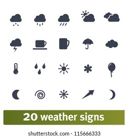 Weather signs: icons vector set