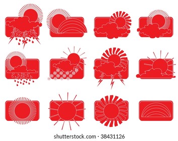 weather simbol red,easy to edit or to re size,the shadow and the icons are set on a different layer