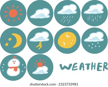 Weather Simple Hand Drawn Wind Icons Set 