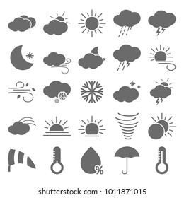 Weather simple icons set for web and mobile design