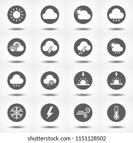 Weather simple icons set for web and mobile design