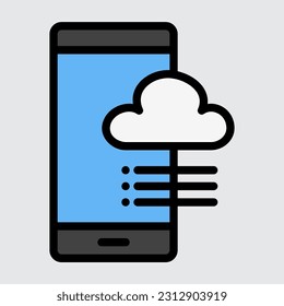 Weather smartphone filled line icon, use for website mobile app presentation