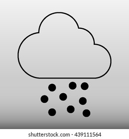 Weather Snow Cloud Vector Icon Illustration
