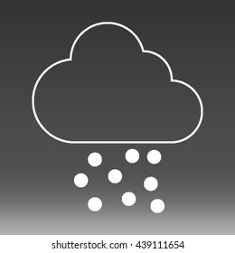 Weather Snow Cloud Vector Icon Illustration