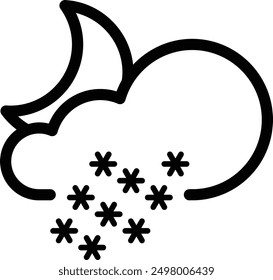 Weather, Snow flat black vector icon.