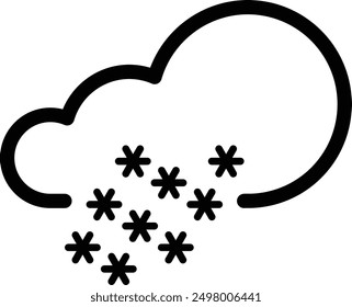 Weather, Snow flat black vector icon.