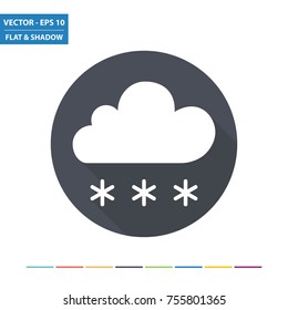 Weather - snow flat icon with long shadow. Vector Illustration.