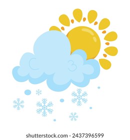 Wetter Schnee mit Sonne isoliert