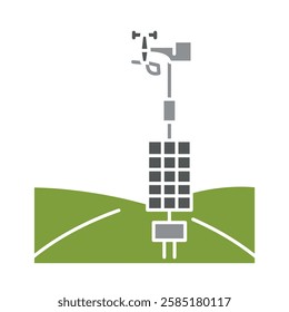 Weather Station flat icon. Smart agriculture. Vector isolated element.