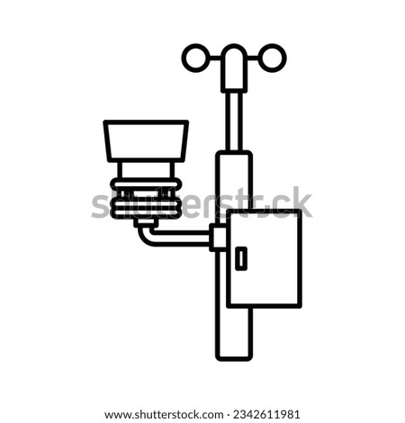 Weather Station Icon vector Illustrations. thermometer,hygrometers, wind meter. Agriculture meteo analysis, weather monitor, Optimal farming conditions. Weather data. Environmental monitoring. Isolate