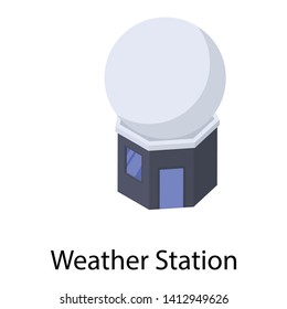 Weather station isometric vector icon 
