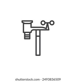 Weather Station line icon. linear style sign for mobile concept and web design. Weather station outline vector icon. Symbol, logo illustration. Vector graphics