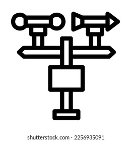 Diseño de iconos de línea de vectores de estación meteorológica