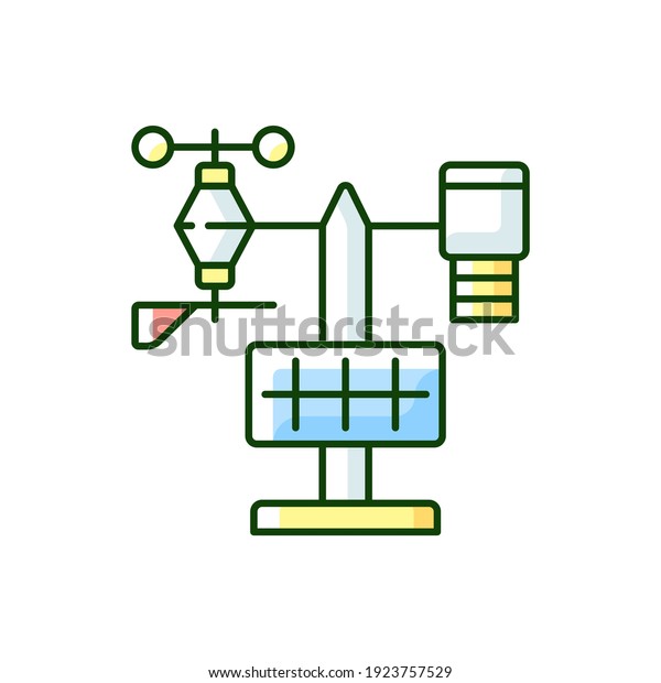 Weather stations RGB color
icon. Agriculture meteo analysis. Optimal farming conditions.
Weather data. Environmental monitoring. Isolated vector
illustration