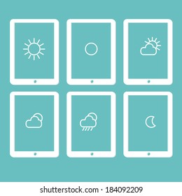 Weather status in computer tablet