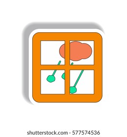 weather sticker. hail and window. cloud sticker.