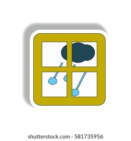 weather sticker. hail and window. cloud sticker.