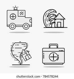 weather storm liner icon flat