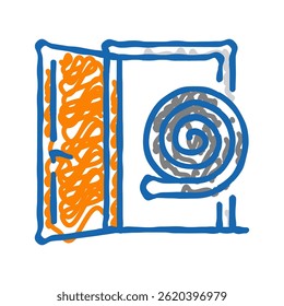 weather stripping energy conservation doodle icon sketch vector. weather stripping energy conservation sign. isolated symbol illustration