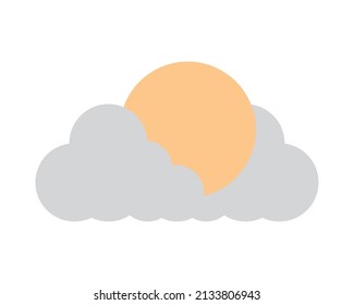 weather sun and cloud icon isolated