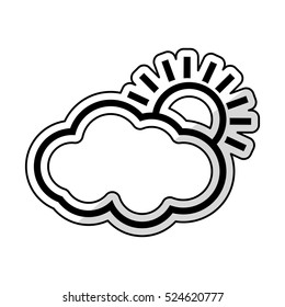 weather sun cloud icon vector illustration graphic design